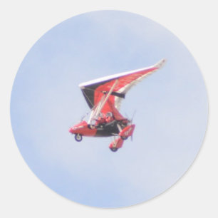 Microlight Aeroplane Classic Round Sticker