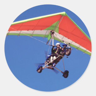 Microlight Flying In Sky, Western Cape Classic Round Sticker