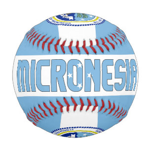 Micronesia Flag and Coat of Arms Patriotic Baseball