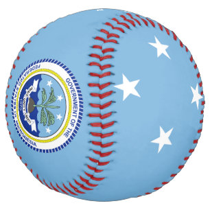 Micronesia Flag and Coat of Arms Patriotic Softball
