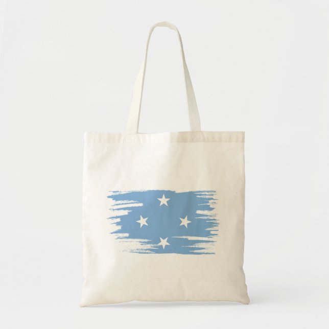 Micronesia Flag Brush Art Tote Bag (Front)