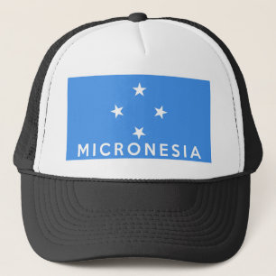 micronesia flag country text name trucker hat