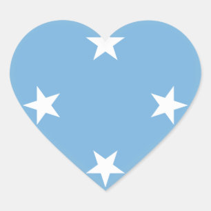 Micronesia Flag Heart Sticker