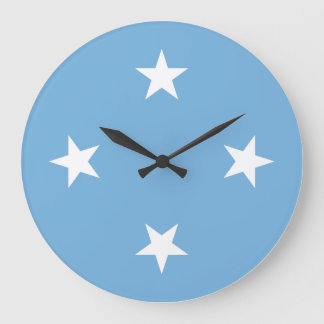 Micronesia Flag Large Clock