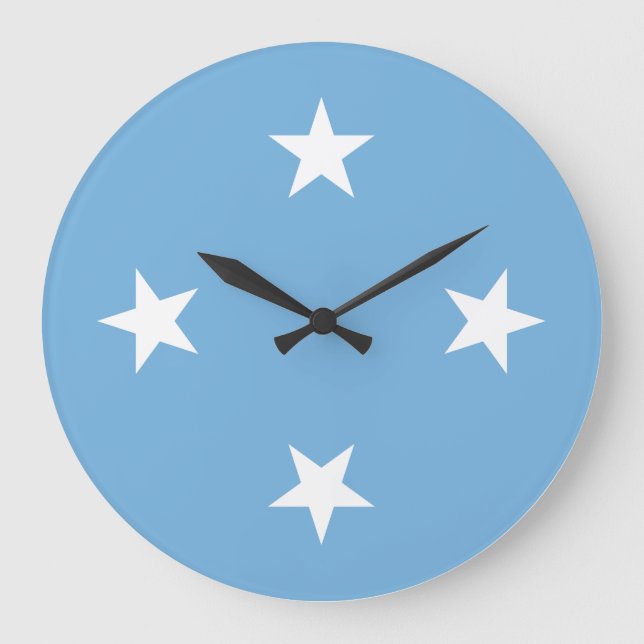 Micronesia Flag Large Clock (Front)