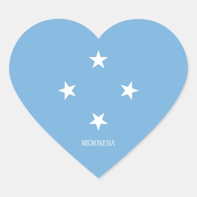 Micronesia Flag Splendid Patriotic Heart Sticker (Front)