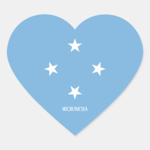 Micronesia Flag Splendid Patriotic Heart Sticker