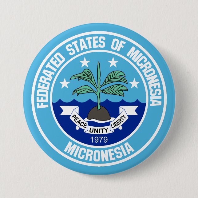 Micronesia Round Emblem 7.5 Cm Round Badge (Front)