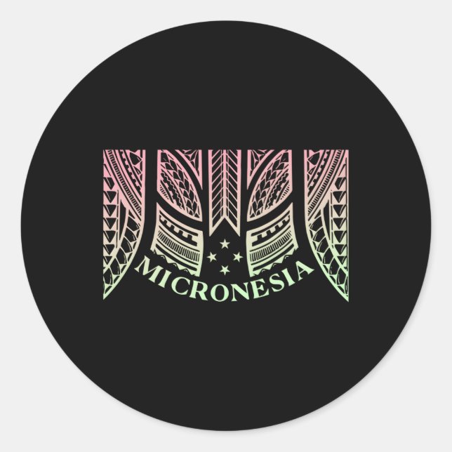 Micronesian Chuuk Yap Kosrae And Pohnpei Classic Round Sticker (Front)