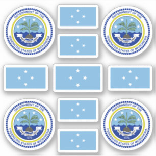 Micronesian state symbols / coat of arms and flag 