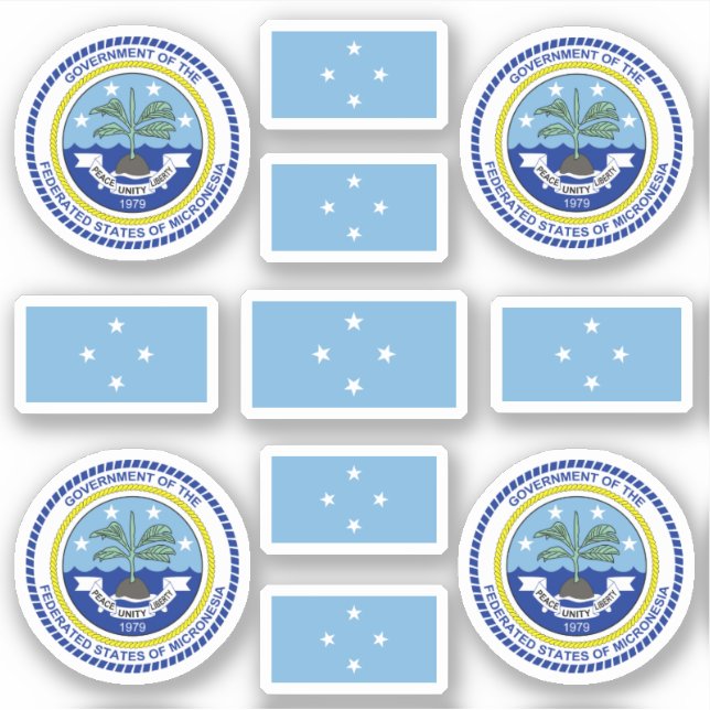 Micronesian state symbols / coat of arms and flag  (Front)