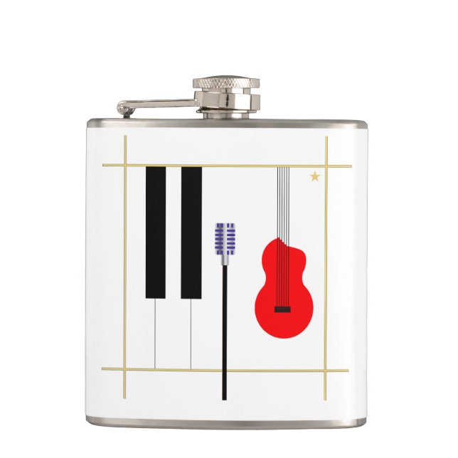 Microphone and Instrument Hip Flask (Front)