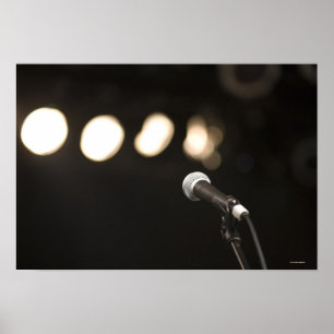 Microphone and Spotlights Poster