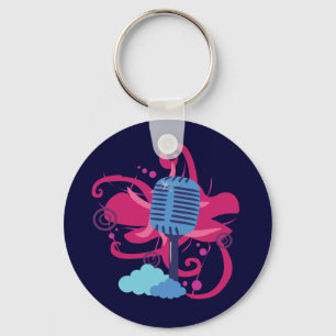 Microphone Art Explosion Key Ring