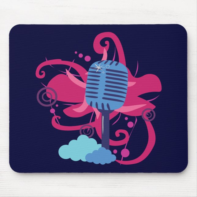 Microphone Art Explosion Mouse Mat (Front)