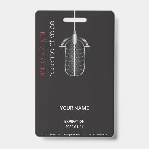 Microphone Badge ID Badge