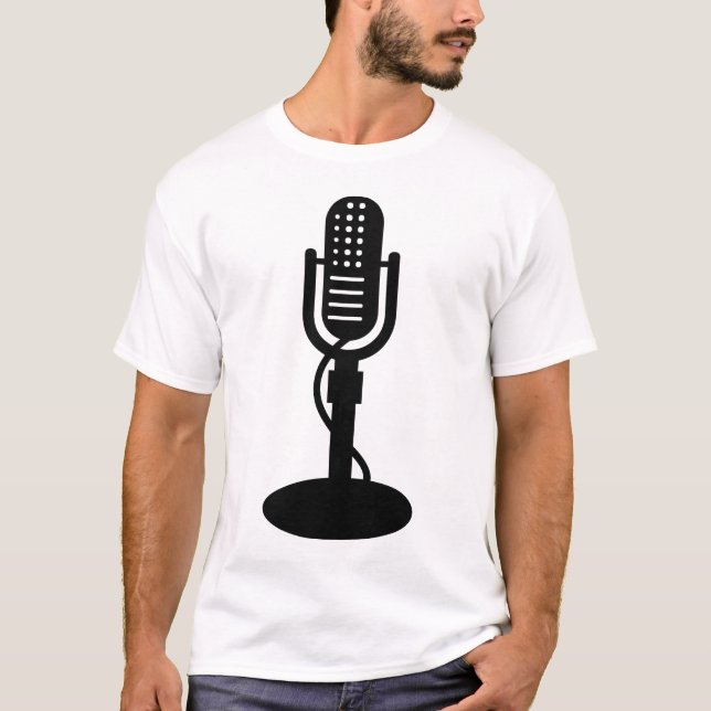 Microphone - Black T-Shirt (Front)
