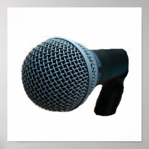 Microphone close up mic cutout design poster