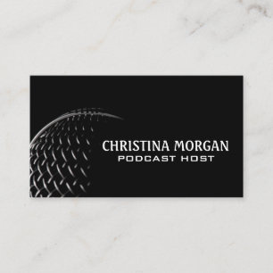 Microphone Close Up   Podcaster   Talk Show Host Business Card
