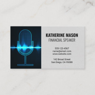 Microphone Digital Sound Wave Business Card
