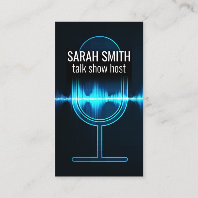 Microphone | Digital Sound Wave Business Card (Front)