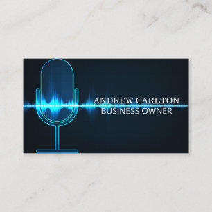 Microphone   Digital Sound Wave Business Card