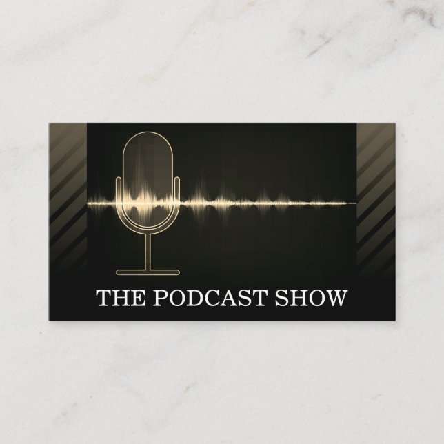 Microphone | Digital Sound Wave Business Card (Front)