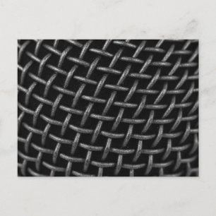 Microphone Grid Background Postcard