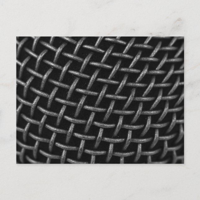 Microphone Grid Background Postcard (Front)