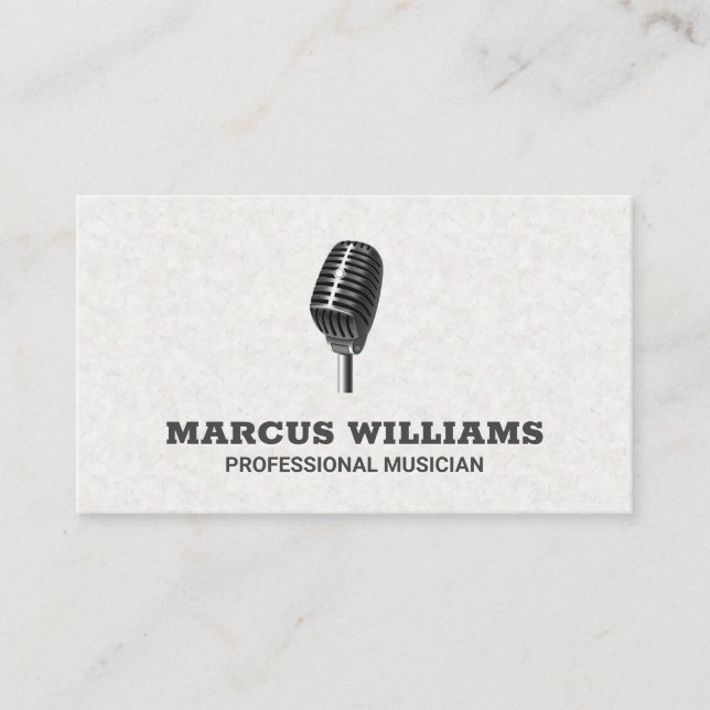 Microphone Logo Business Card (Front)