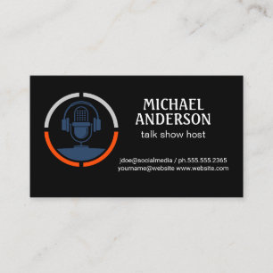 Microphone Logo   Podcast Host Business Card