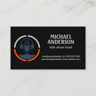 Microphone Logo   Podcast Host Business Card