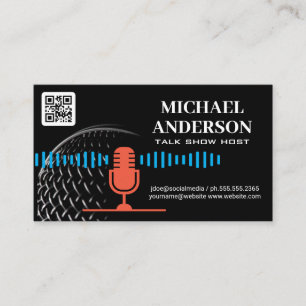Microphone Logo   Podcast Host   QR Code Business Card