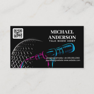 Microphone Logo   Podcast Vlogger Business Card