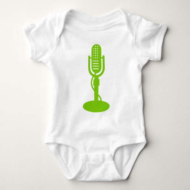 Microphone - Martian Green Baby Bodysuit (Front)