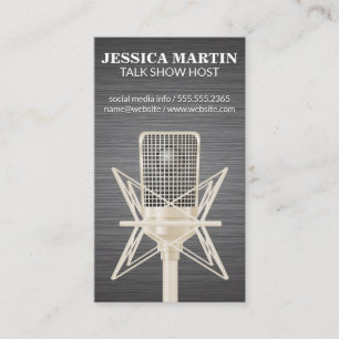 Microphone   Metal Texture Background Business Card