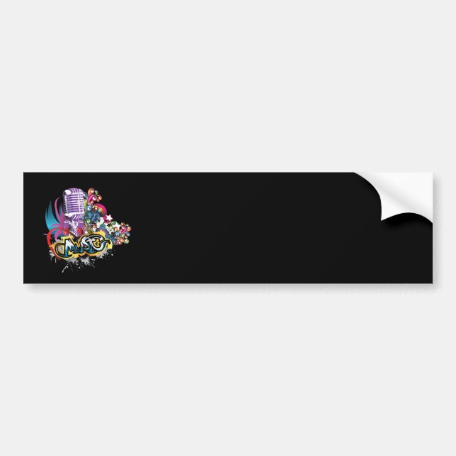Microphone ~ Mike Audio Sing Singing Music Bumper Sticker (Front)