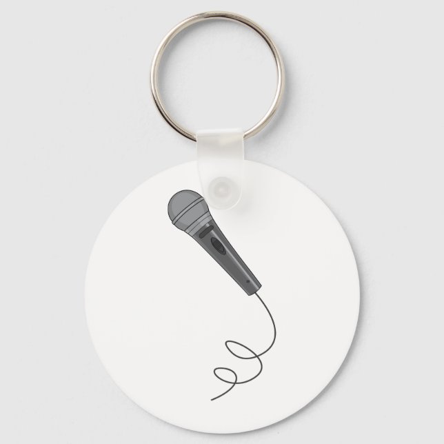 Microphone Mike ~ Audio Sound Music Key Ring (Front)