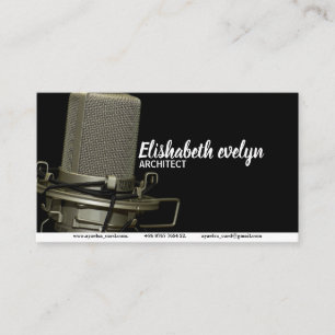 microphone music audio radio voice business card