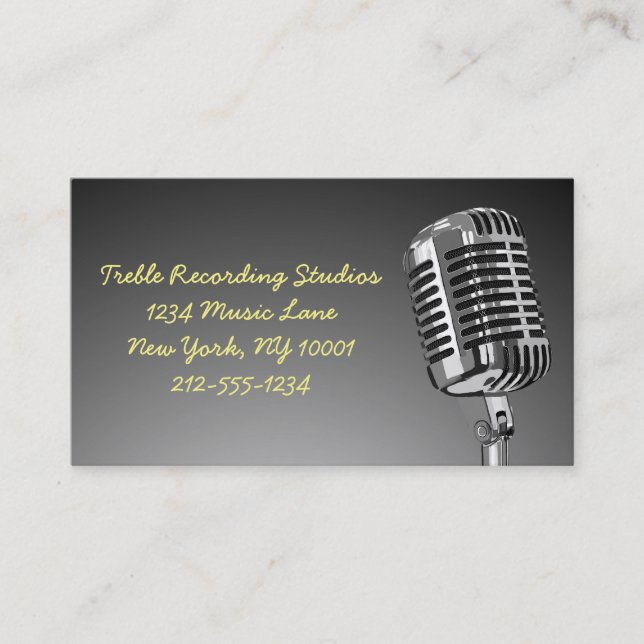 Microphone Music Business Card (Front)