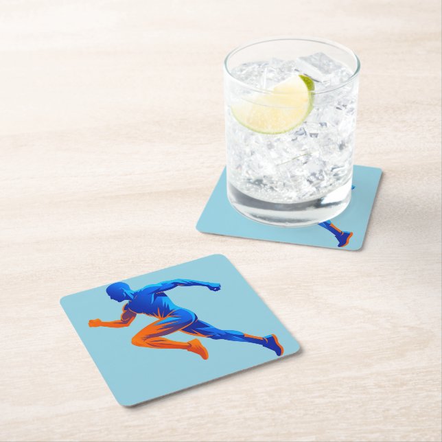 Microphone Music Notes Retro Singing Desig Square Paper Coaster (Insitu)