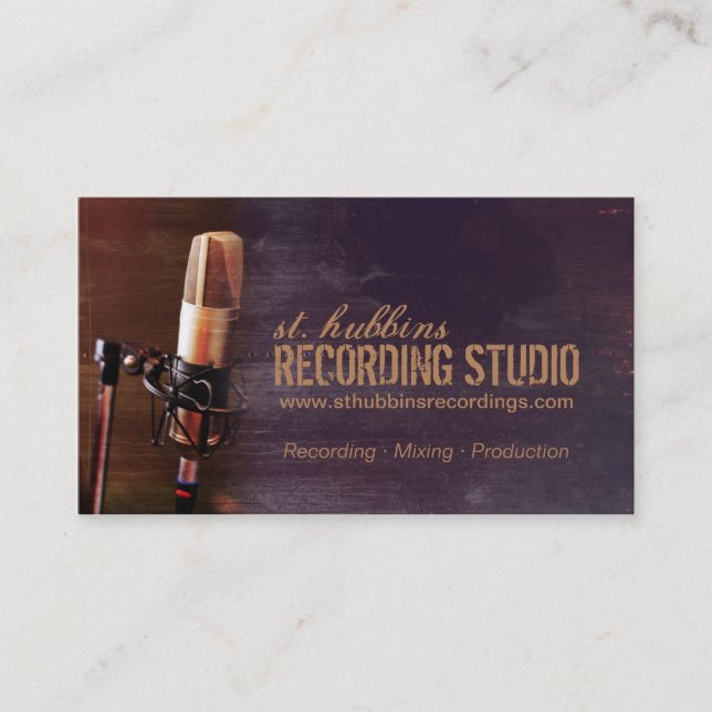 Microphone Music Studio Business Card (Front)