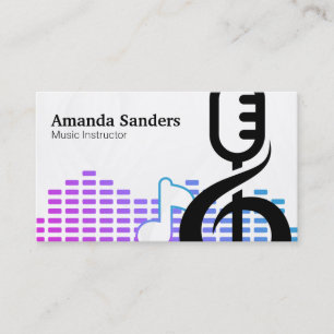 Microphone Musical Note Equalizer Business Card