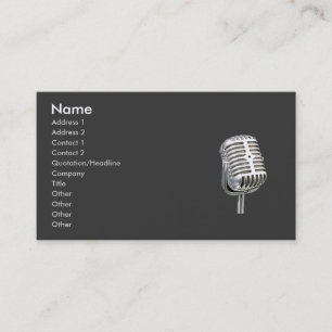 microphone old style business card