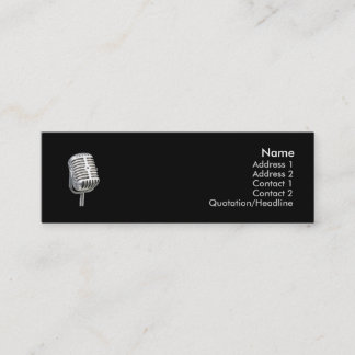 microphone old style skinny business card left