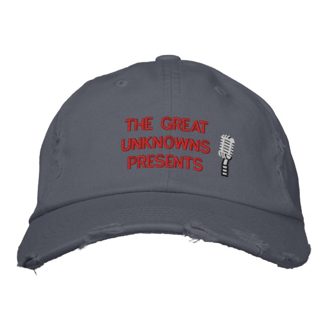 microphone_Page_1, THE GREAT UNKNOWNS PRESENTS Embroidered Hat (Front)