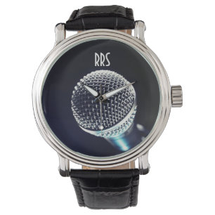 Microphone Personalised Monogram Singer's Watch