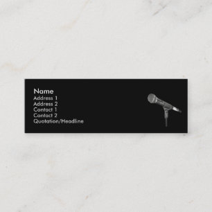 microphone round black skinny business card