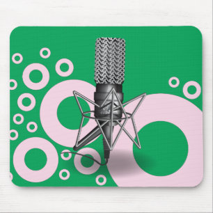 Microphone round mouse mat
