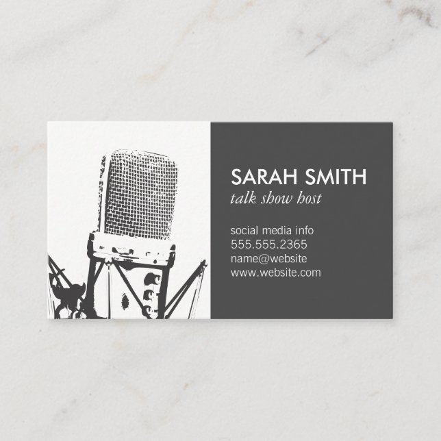Microphone Singer Business Card (Front)